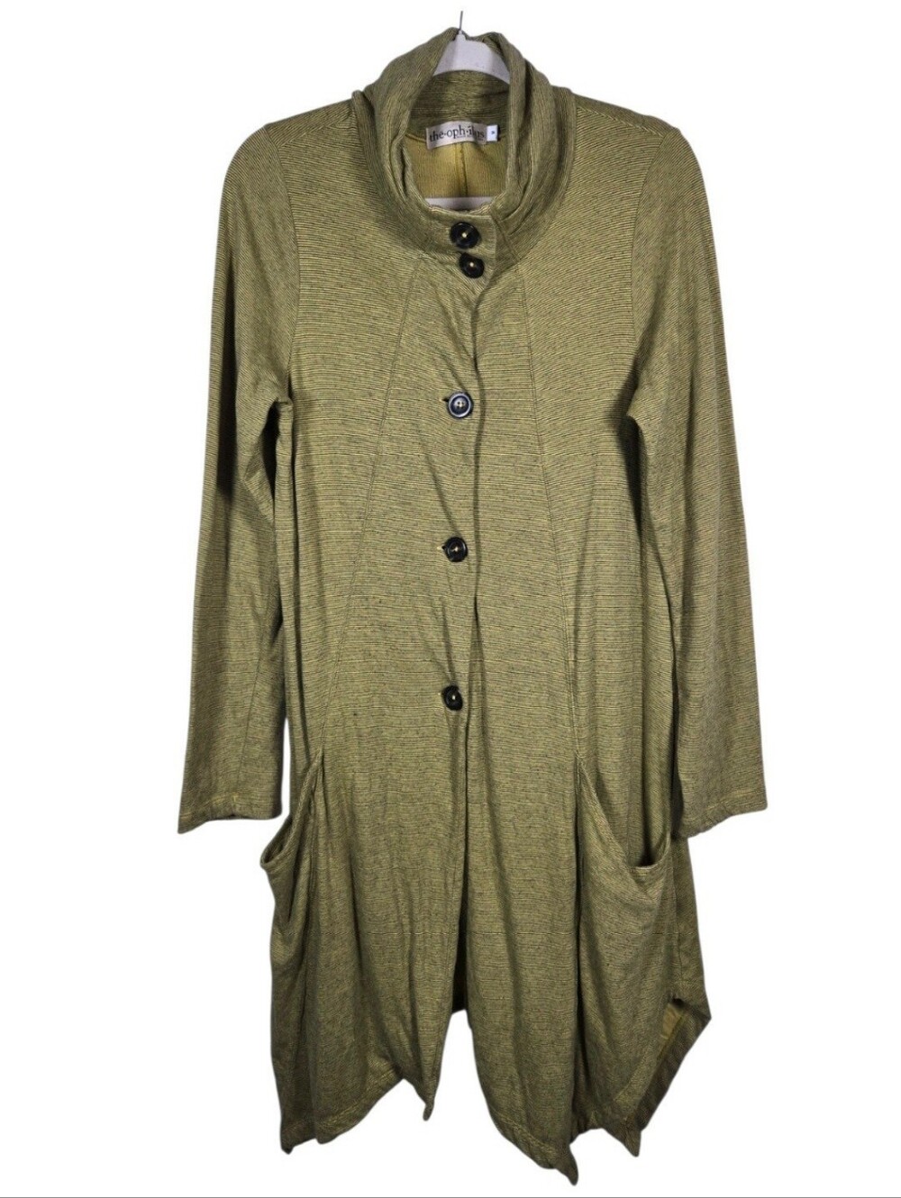 Theophilus Stripe Tunic Duster Cardigan Sweater Size Medium Artsy Lagenlook
